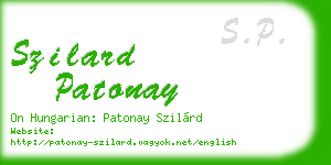 szilard patonay business card
